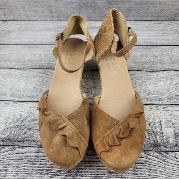 Viscata Espadrilles Tan Size EU 40 US 9 Suede - Picture 3 of 7